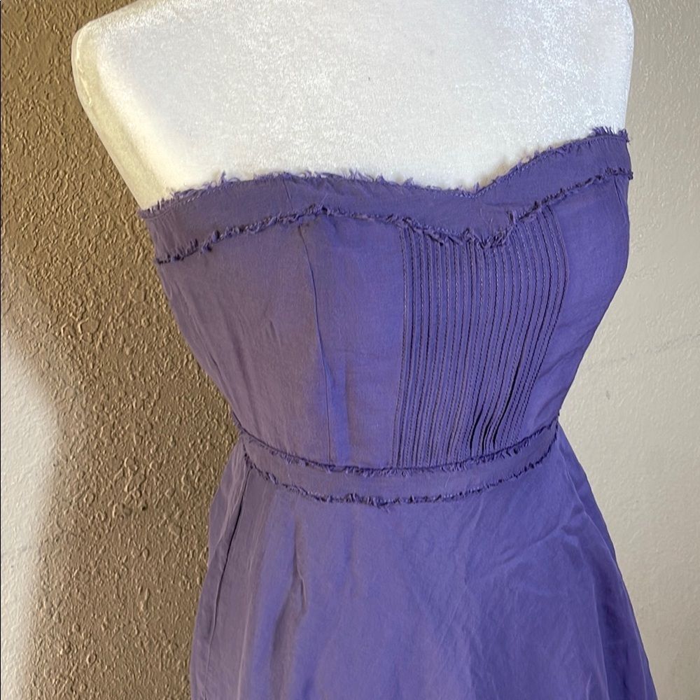 J. Crew Strapless Purple Chiffon A-Line Dress - Picture 4 of 8